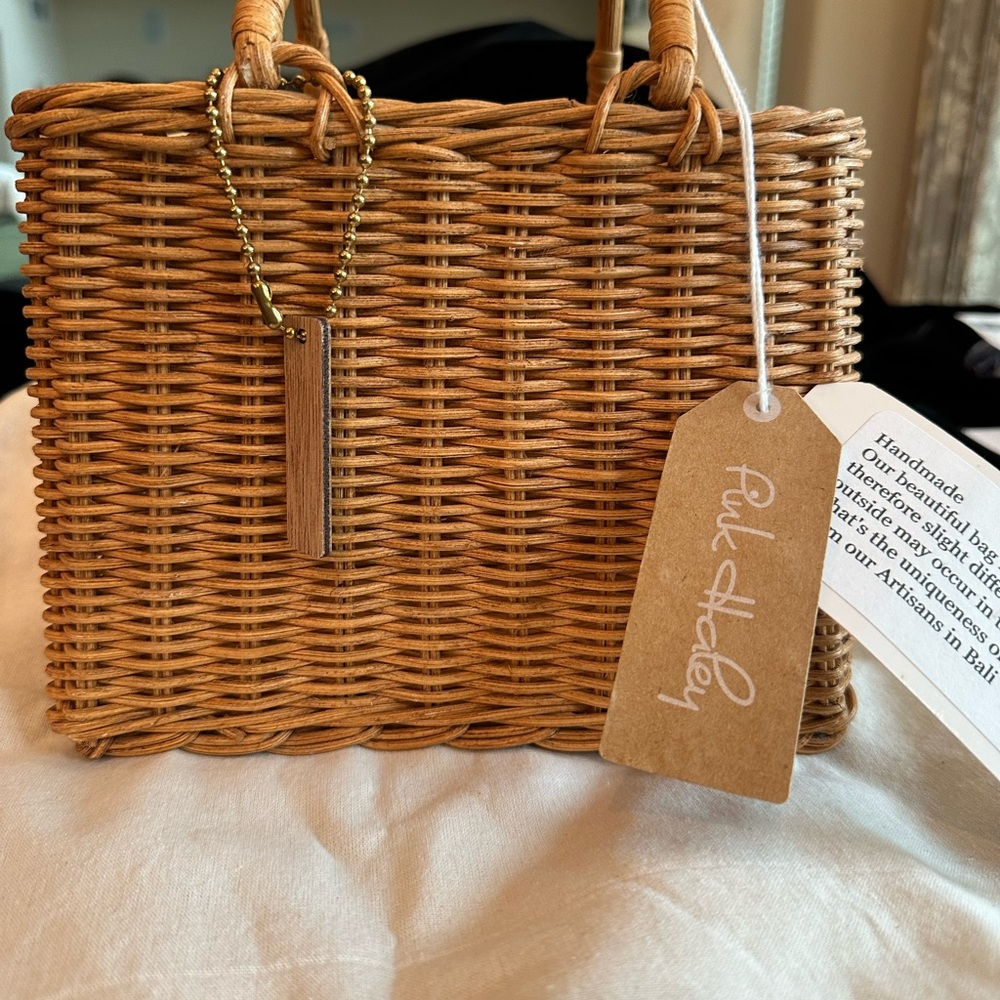 ⭐️NWT⭐️ Pink Haley Wicker Handbag